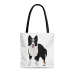 Border Collie Tote Bag, 3 Sizes, 100% Polyester, Small, Medium, Large, FREE Shipping, Made in the USA!!