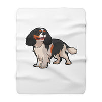 Tricolor Cavalier King Charles Spaniel Sherpa Fleece Blanket, 2 Sizes, Polyester, FREE Shipping, Made in USA!!
