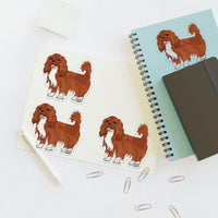 Ruby Cavalier King Charles Spaniel Sticker Sheets, 2 Sizes, Water Resistant Vinyl, One Sheet Per Listing, FREE Shipping, Made in the USA!!