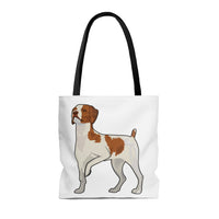 Brittany Dog Tote Bag, 3 Sizes, Boxed Corners, 100% Polyester, Made in the USA!!