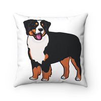 Bernese Mountain Dog Spun Polyester Square Pillow