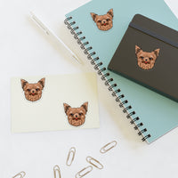 Yorkshire Terrier Sticker Sheets, 2 Image Sizes, 3 Image Surfaces, Water Resistant Vinyl, FREE Shipping, Made in USA!!