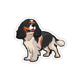 Tricolor Cavalier King Charles Spaniel Die-Cut Stickers, 5 Sizes, Water Resistant Vinyl, Matte Finish, FREE Shipping, Made in USA!!