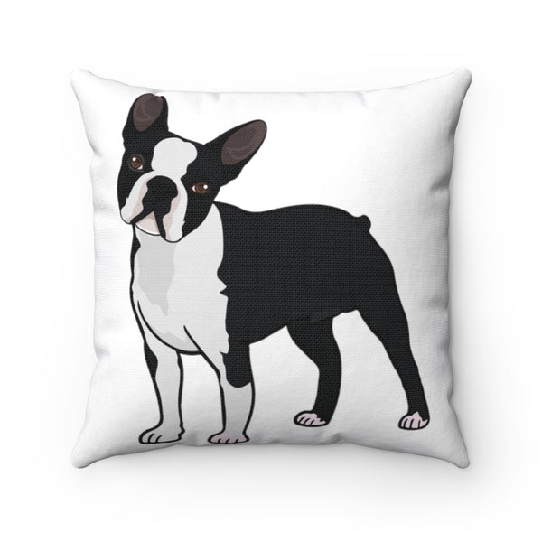 Boston Terrier Spun Polyester Square Pillow