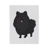 Black Pomeranian Velveteen Plush Blanket, 3 Sizes, Polyester, FREE Shipping, Made in USA!!