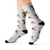 Rhodesian Ridgeback Sublimation Socks, 3 Sizes, Polyester/Spandex, Cushioned Bottoms, FREE Shipping, Made in USA!!
