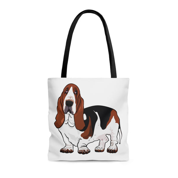 Basset Hound Tote Bag, 3 Sizes, 100% Polyester, Beach Bag, Book Bag, Makeup Bag, FREE Shipping, Made in USA!!