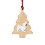 West Highland White Terrier Wooden Ornaments, 6 Shapes, Solid Wood, Magnetic Back, FREE Shipping, Made in USA!!