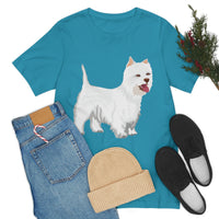 West Highland White Terrier Unisex Jersey Short Sleeve Tee, S - 3XL, Cotton, Light Fabric, FREE Shipping, Made in USA!!