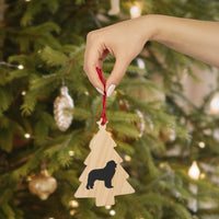 Newfoundland Wooden Ornaments, 6 Shapes, Solid Wood, Magnetic Back, Comes with Red Ribbon, FREE Shipping, Made in USA!!