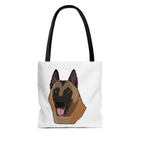 Belgian Malinois Tote Bag, 3 Sizes, Different Backgrounds Available, Made in USA!!