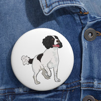 English Springer Spaniel Custom Pin Buttons, 3 Sizes, Safety Pin Backing, Made in USA,