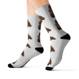 Cocker Spaniel Sublimation Socks, 3 Sizes, Polyester and Spandex, Ribbed Tube, Made in the USA!!