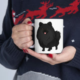 Black Pomeranian Ceramic Mug 11oz, Rounded Corners, Customized, Coffee, Tea, Chocolate, Microwave & Dishwasher Safe,  FREE Shipping
