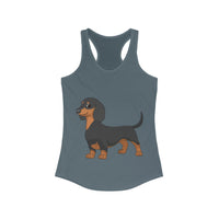 Dachshund  Women's Ideal Racerback Tank, XS - 2XL, 8 Colors, Soft Cotton/Polyester, Extra Light Fabric, FREE Shipping, Made in USA!!