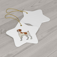 Brittany Dog Ceramic Ornaments