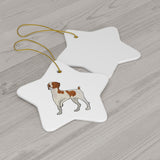 Brittany Dog Ceramic Ornaments