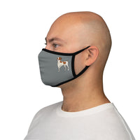 Brittany Dog Fitted Polyester Face Mask, 100% Polyester, 2 Layers of Cloth, Filter Pocket Between, Ear Loops, One Size, Made in the USA!!