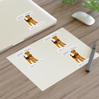 Airedale Terrier Sticker Sheets, 2 Image Sizes, 3 Image Surfaces, Water Resistant, One Sheet Per Listing, FREE Shipping, Made in USA!!