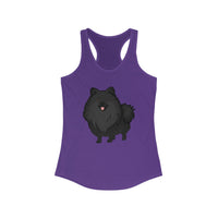 Black Pomeranian Women's Ideal Racerback Tank, 7 Colors; S - 2XL; Cotton/Polyester; Extra Light Fabric; FREE Shipping, Made in USA!!