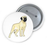 Mastiff Custom Pin Buttons, 3 Sizes, Made in the USA!!