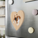 Beagle Wooden Ornaments, 6 Shapes, Solid Wood, Magnetic Back, Red Ribbon for Hanging, FREE Shipping, Made in the USA!!