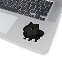 Black Pomeranian Kiss-Cut Stickers, 4 Sizes, White or Transparent, Vinyl, 3M Glue, FREE Shipping, Made in USA!!
