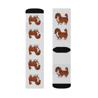 Ruby Cavalier King Charles Spaniel Sublimation Socks, 3 Sizes, Polyester/Spandex, FREE Shipping, Made in USA!!