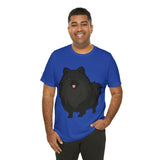 Black Pomeranian Unisex Jersey Short Sleeve Tee, S - 3XL, 16 Colors, Cotton, Light Fabric, FREE Shipping, Made in USA!!