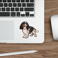 Tricolor Cavalier King Charles Spaniel Die-Cut Stickers, 5 Sizes, Water Resistant Vinyl, Matte Finish, FREE Shipping, Made in USA!!