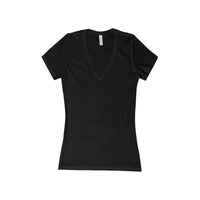 Shih Tzu Women's Jersey Short Sleeve Deep V-Neck Tee