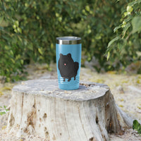 Black Pomeranian Ringneck Tumbler, 20oz, 17 Colors, Stainless Steel, FREE Shipping, Made in USA!!
