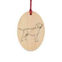 Labrador Retriever Wooden Ornaments, 6 Shapes, Magnetic Back, Red Ribbon, FREE Shipping, Made in USA!!