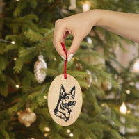 German Shepherd Wooden Ornaments, 6 Shapes, Solid Wood, Magnetic Back, Custom/Personalized, FREE Shipping, Made in USA!!