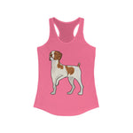 Brittany Dog Women's Ideal Racerback Tank, S-2XL, 8 Colors, Made in the USA!!