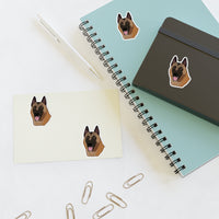 Belgian Malinois Sticker Sheets, 2 Image Sizes, 3 Image Surfaces, Water Resistant Vinyl, FREE Shipping, Made in USA!!