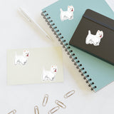 West Highland White Terrier Sticker Sheets, Water Resistant Vinyl, Indoor, One Sheet Per Listing, FREE Shipping, Made in USA!!