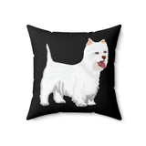 West Highland White Terrier Spun Polyester Square Pillow, 4 Sizes, Polyester Cover and Pillow, FREE Shipping, Made in USA!!