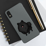 Black Pomeranian Tough Phone Cases, Case-Mate, iPhone, Impact Resistant, Glossy Finish, Wireless Charging, FREE Shipping, Made in USA!!