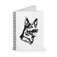 German Shepherd Spiral Notebook - Ruled Line, 120 Pages, FREE Shipping, Made in USA!!