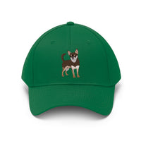 Chihuahua Unisex Twill Hat, 100% Cotton, Adjustable Velcro Closure, 10 Colors, FREE Shipping, Made in the USA!!