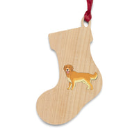Golden Retriever Wooden Ornaments, 6 Shapes, Solid Wood, Magnetic Back, Comes with Red Ribbon, FREE Shipping, Made in USA!!