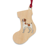 Brittany Wooden Ornaments, 6 Whimsical Shapes, Red Ribbon Included, Magnetic Back, FREE Shipping, Made in USA!!