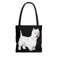 West Highland White Terrier Tote Bag, 3 Sizes, Polyester, Boxed Corners, Cotton Handles, FREE Shipping, Made in USA!!