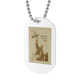 Remember Wounded Knee Dog Tag, Beaded Aluminum Chain Included