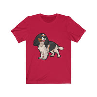Tricolor Cavalier King Charles Spaniel Unisex Jersey Short Sleeve Tee, men, women, dog, t shirt