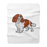 Cavalier King Charles Spaniel Sherpa Fleece Blanket, 2 Sizes, Polyester, FREE Shipping, Made in USA!!