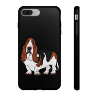 Basset Hound Tough Cases, 33 Sizes, Google, Samsung, iPhone, Matte or Glossy, Impact Resistant, Dual Layer Case, FREE Shipping, Made in USA!!