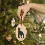Cane Corso Wooden Christmas Ornaments, Solid Wood, 6 Shapes, Magnetic Back, Comes with Ribbon, Made in the USA!!