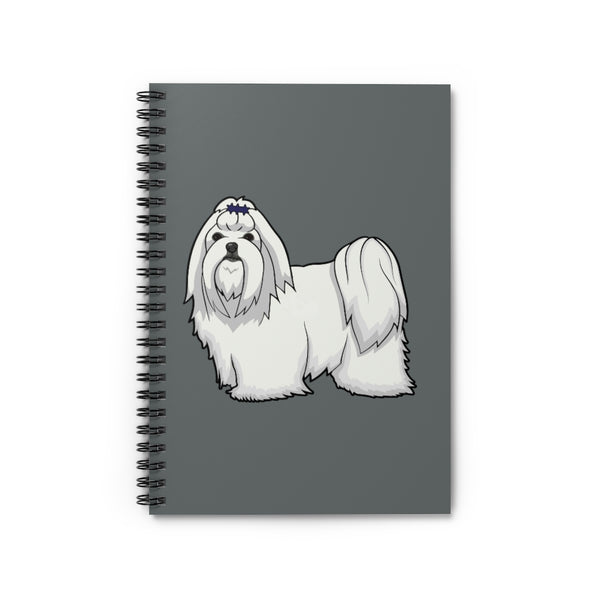 Maltese Spiral Notebook - Ruled Line, 118 Pages, Shopping List, School Notes, Poems, FREE Shipping, Made in USA!!